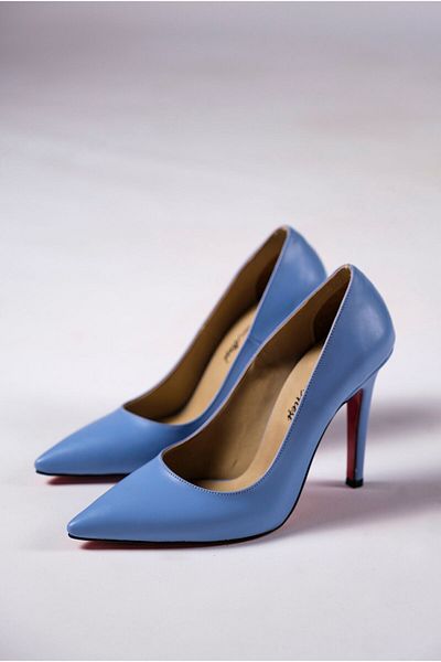 Ayakkabı Ateşi Pantofi cu toc subțire pentru femei Baby Blue Skin Stiletto Yoshi