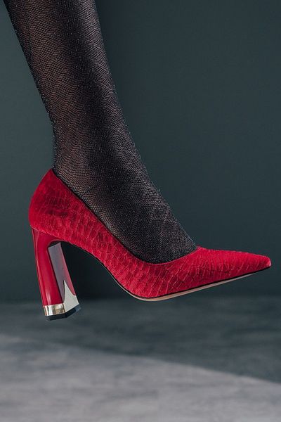 Ayakkabı Ateşi Burgundy Velvet Design Heeled Women's Stiletto Harly