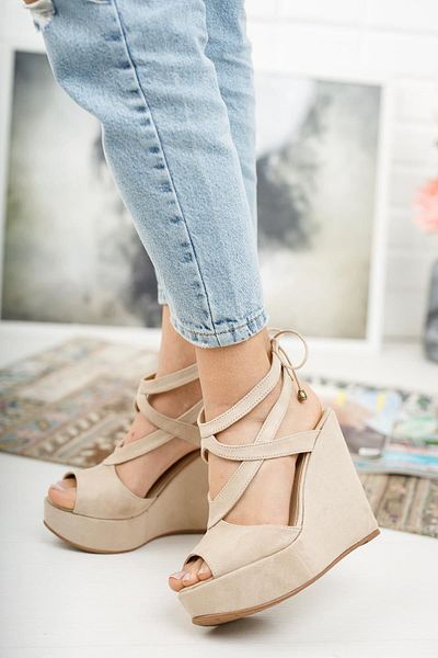 Ayakkabı Ateşi Skin Suede Wedge Heeled Γυναικεία Παπούτσια Madison
