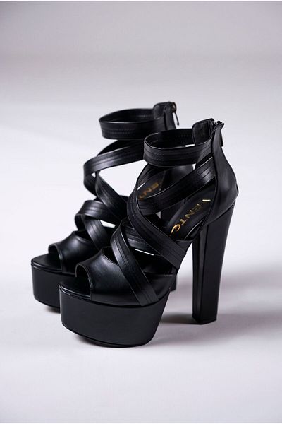 Ayakkabı Ateşi Black Skin Women's High Heeled Shoes