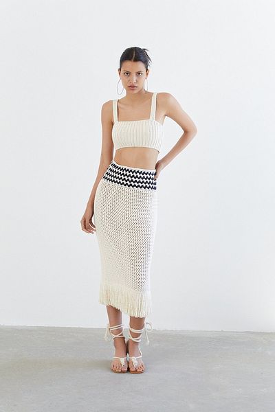 Rue Studio Πλεκτό Ecru Crop Top