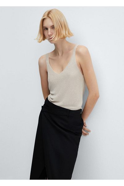 MANGO Woman Pletená halenka Lureks – pohodlný střih a stylový design