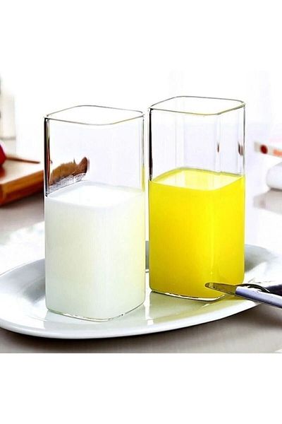 Amentes Pahar pentru băuturi răcoritoare din sticlă Trend Square de 350 ml - 2 bucăți