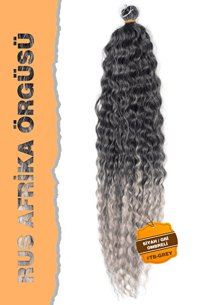 TAM TARZ موجة أفرو روسية - شعر أسود ورمادي أومبري، رمز اللون رمادي #