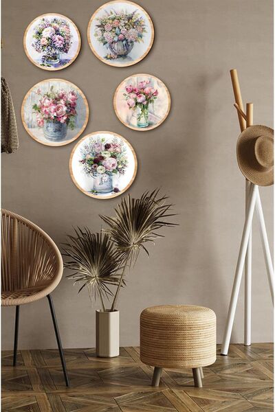 kutuTR Dekorize Mdf 5 Parça Çerçeve Görünümlü Tablo Set 5008
