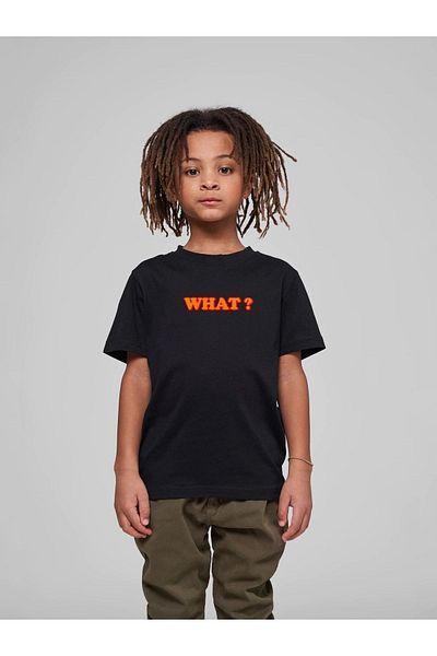 VASK Children's Oversize Unisex What Cotton Crew Neck T-Shirt