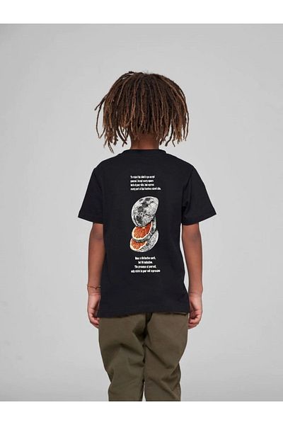 VASK Unisex Kids Oversize Cotton Crew Neck T-Shirt - Slice Detailed