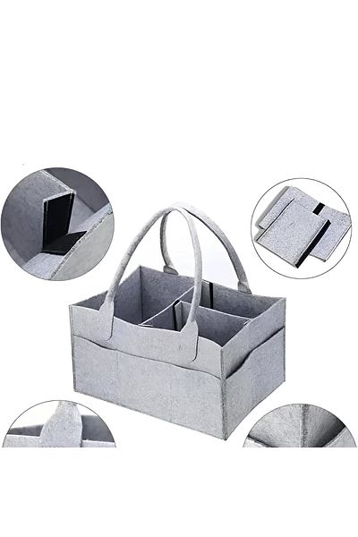 ALERİA CONCEPT Medium Size Gray Storage Organizer - 30 Degree Practical Washing, Multi-Purpose 23 cm 3 K