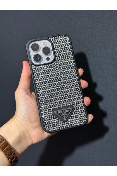 HYPERSOFT Iphone 14 Pro (6.1 inç) Uyumlu Parlak Pırlanta Taşlı Elmas Pullu Pa...