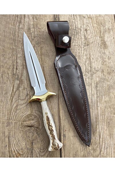 BIÇAK SARAYIM El Yapımı,İki Ağızlı Kamp Bıçağı,Geyik Boynuzu Sap, Çift Tarafl...