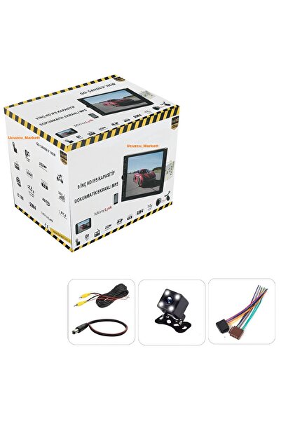 Genel Markalar 9 inç Büyük Ekran Double Teyp Şahın Tofaş Model Uyumlu + 4 Led Gece Görüşlü Geri Vites Kamera