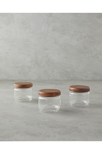 English Home Jore Glass - 3-Piece Spice Jar Transparent Set