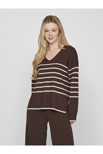 VILA Strickpullover V-Ausschnitt