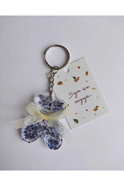 EDDOSH Mavi Sevimli Epoksi Ayıcık Anahtarlık (DOĞUM GÜNÜ, DİŞ PARTİSİ, BABY S...