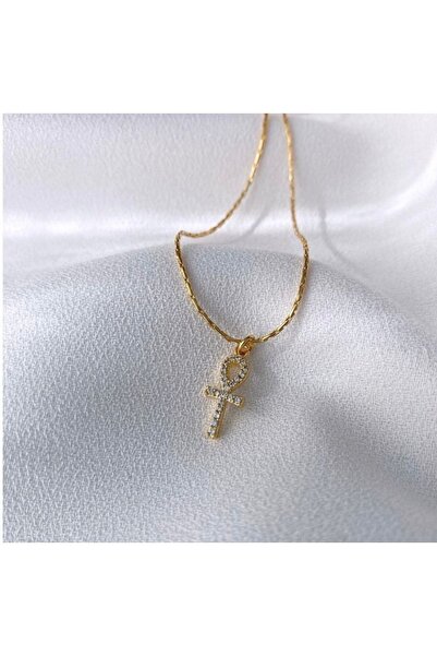 Asia by Leuvoié Asia By Leuvoie Altın Kaplama Zirkon Taşlı Ankh Kolye