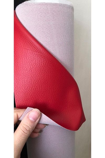 turkanlarhome Red Faux Leather Upholstery Fabric (Auto-furniture-bag-hobby-chair-)