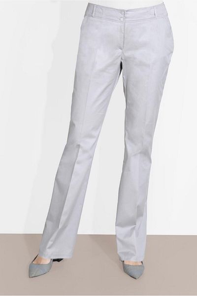 TRENDTESETTÜR Pantaloni argintii din bumbac cu picioare largi 7576