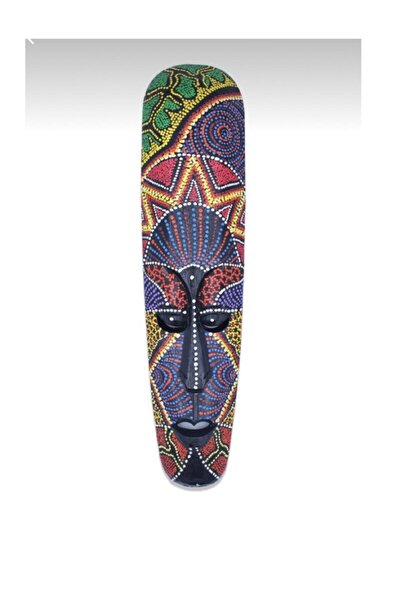Azra hediyelik eşya ve tekstil ürünler Ahşap Aborjin Mask, 50 Cm, Surat Maske...