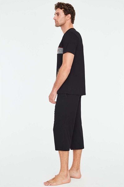 Mod Collection 3839 men's Black Pajama Set - Capri