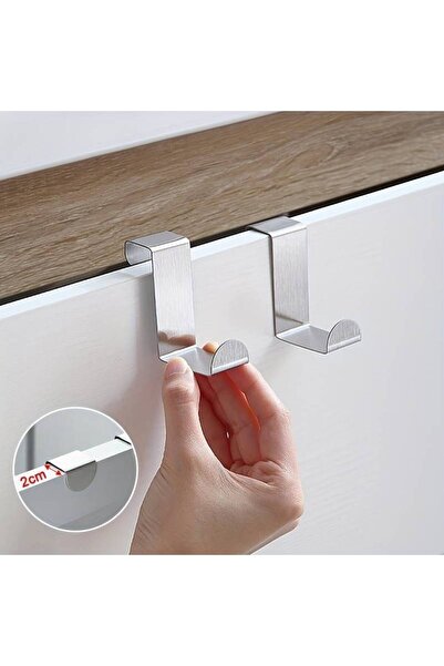 Alper Banyo Pratik Kullanım Kapı Arkası -üstü Dolap Içi Tekli Kanca Askılık Siyah 4 Adet