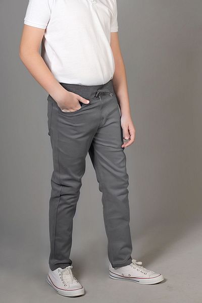 BayBayan Pantaloni Gri Flexibili pentru Școala Primară și Gimnazială - Fără Lycra pentru Copii