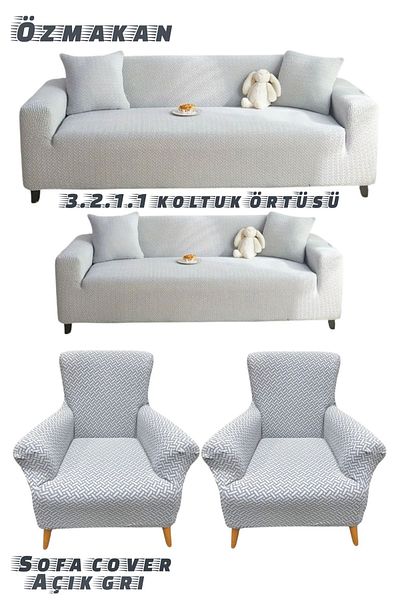 ÖZMAKAN 3+2+1+1 Husă pentru scaune elastică, anti-alunecare