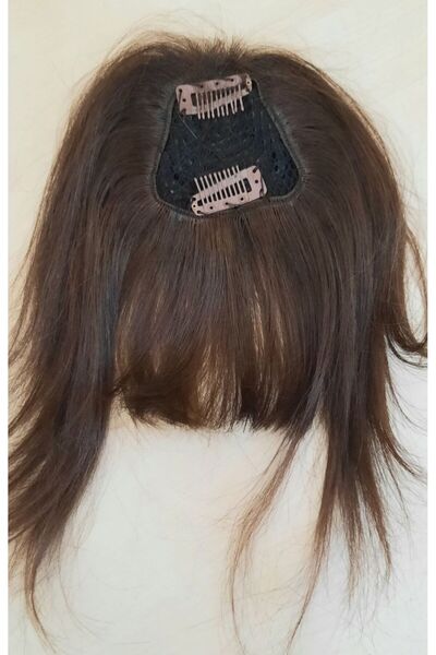 İsmet peruk Kumral Perçem Kahkül Gerçek Saç Tepelikli Kumral