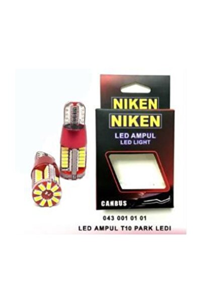 Niken 12v T10 Dipsiz Ampul 57 Led'li 2’li Set - Beyaz Işık