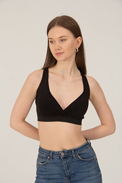 Soft Light Light Kadın Siyah Renk Pedli Büstiyer Standart Beden