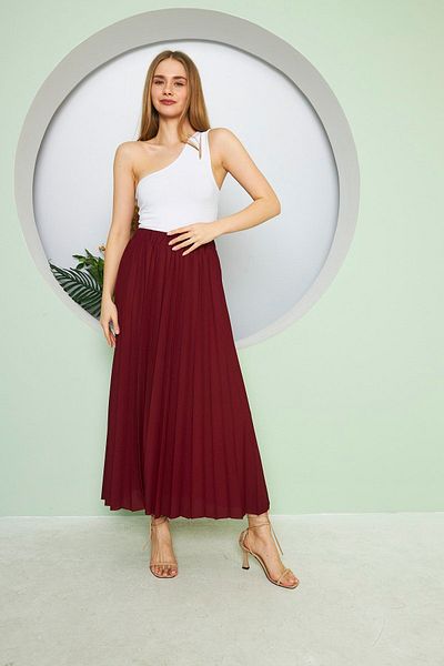 comstar Plain Long Lined Pleated Skirt, Pleated Skirt, Summer Skirt, Crepe Skirt, Hijab Skirt, Long Skirt