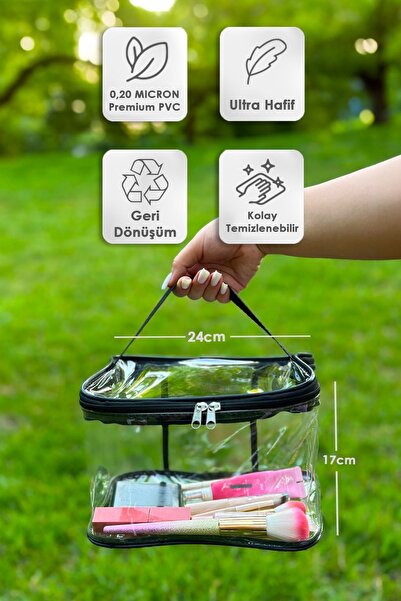 altıparmak Şeffaf Çok Amaçlı Büyük Boy Seyahat Makyaj Çantası - Geniş Bölmeli Kozmetik Organizer