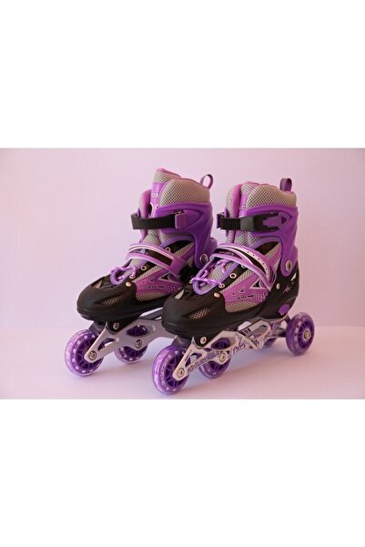 easytekno Smoke Roller Skates Adjustable 2 - 1- 1 Lighted Metal Body Exercise Skate Bag Gift Lighted Roller Skates