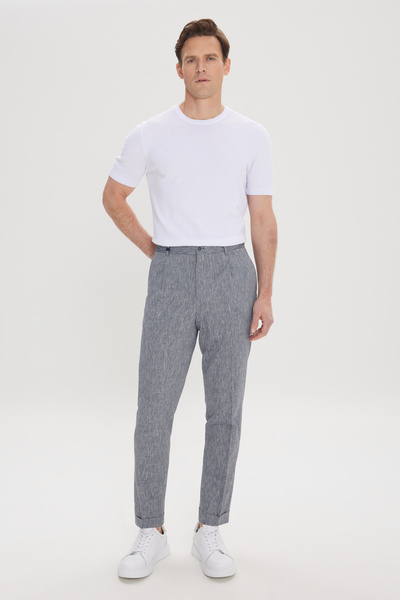 ALTINYILDIZ CLASSICS Ελαστικό παντελόνι εφαρμοστό Navy Blue - Πλαϊνές τσέπες,...