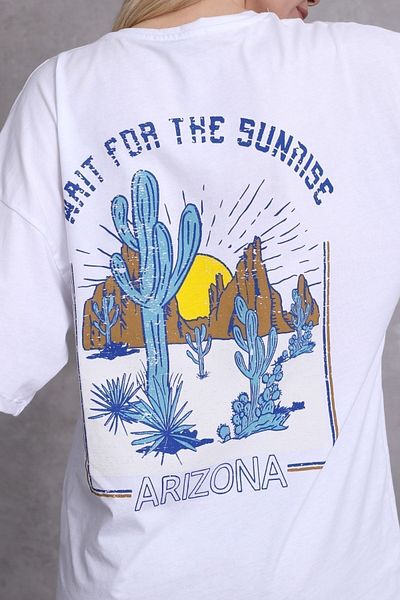 Mad&Calf Γυναικείο μπλουζάκι Oversize με στάμπα Arizona