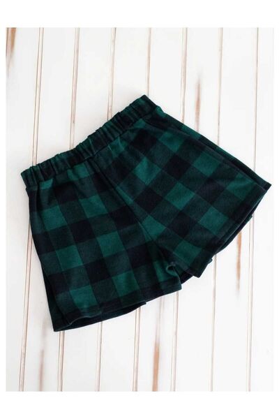 JO&JUKE Green Plaid Pleated Shorts Skirt
