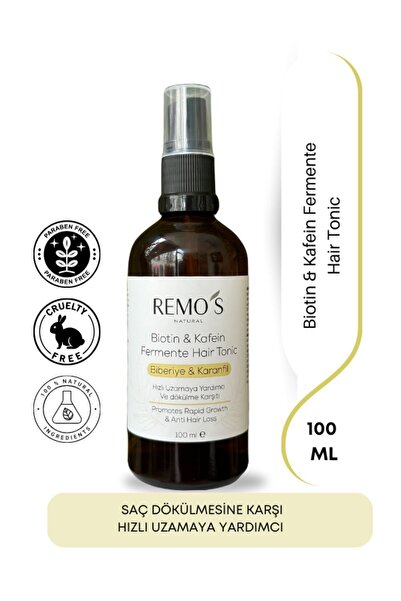 RemosNatural Biberiye Sulu Biotin&Kafein Saç Toniği Hızlı Uzayan Saçlar&Dökül...