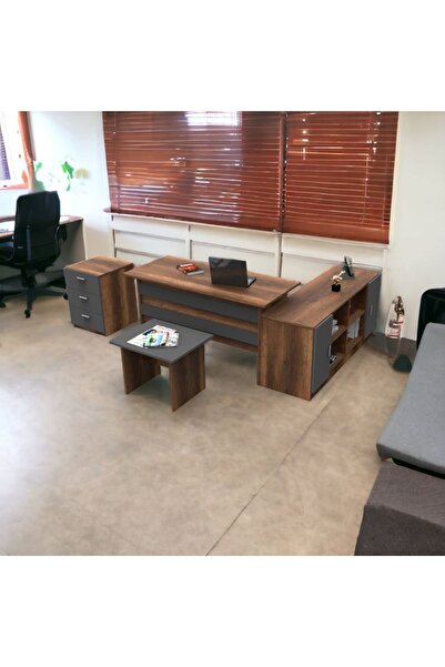 L'occi Concept Diego Abcf Ofis Masa Sehpa Keson Dolap 4'lü Büro Masa Takımı B...