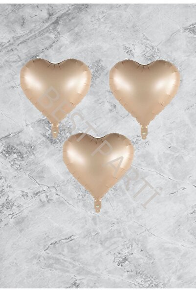 BEST PARTİ DOĞUM GÜNÜ PARTİ SÜSLERİ 45 cm Beige Sand Colored Heart Foil Ballo...