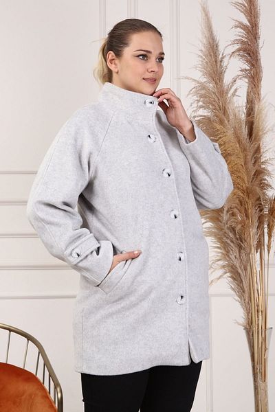 RMG Gray Large Size Stitched Coat - Sleeve Detail