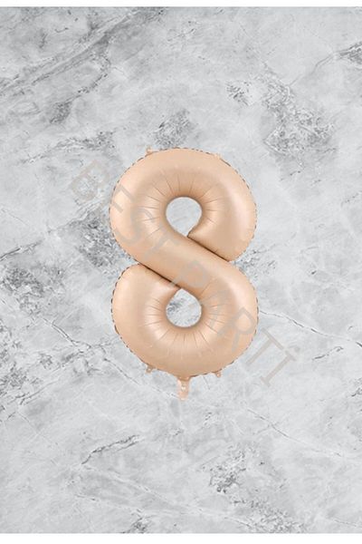 BEST PARTİ DOĞUM GÜNÜ PARTİ SÜSLERİ Foil Balloon 8 - Sand Beige Number