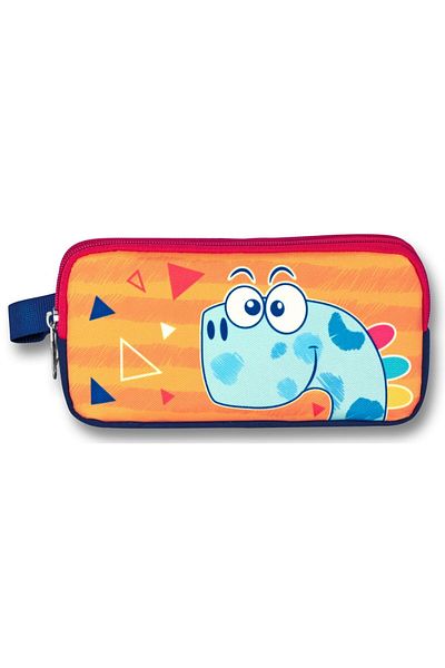ÜMİT ÇANTA Τσάντα μολυβιού Dino Printed Boys - Ümit Cennec Cute, Πορτοκαλί-Κόκκινο