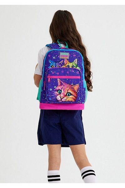 Coral High Purple Cat Five - School and Daily Bag Set