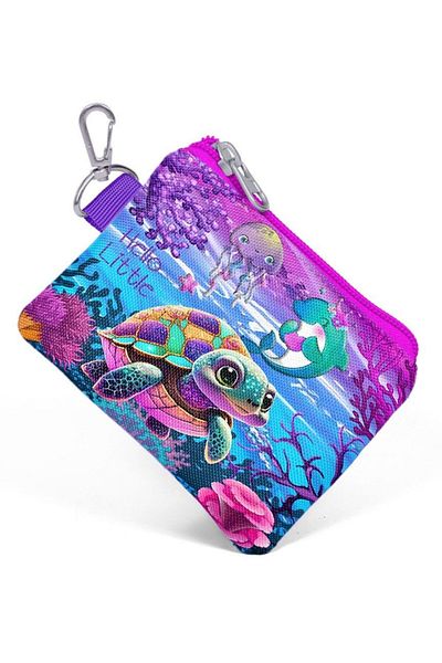 Coral High Pink Purple Turtle Coin Purse for Girl
