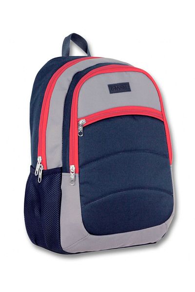 ÜMİT ÇANTA Men's Junior High School College High School and Daily Backpack - Navy Blue-Grey-Red Ümit Bag Cennec