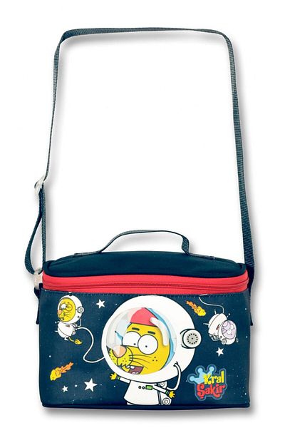 ÜMİT ÇANTA Navy Blue-Red Ummit Bag King Şakir Astronaut Thermal Insulated Lunch Box for Boy