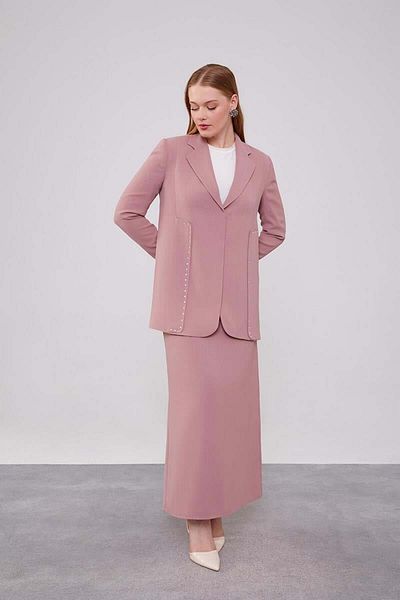 Levidor Rose Jewelled Jacket and Long Fabric Set