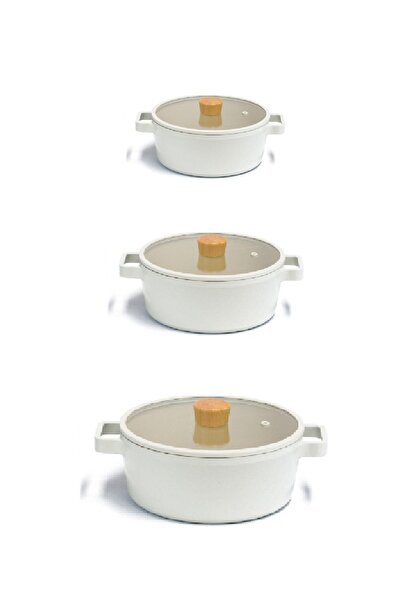 NEOFLAM طقم أواني طهي من الألومنيوم المصبوب من فيكا مكون من 6 قطع مع غطاء زجا...