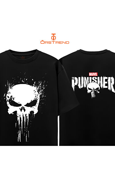 ÖRSTREND Punisher Baskılı Oversize Tişört