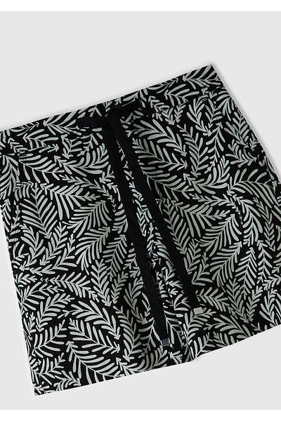 United Colors of Benetton Black-White Patterned Liozel Bermuda Shorts - 100% All, 2 Pockets, Waist String