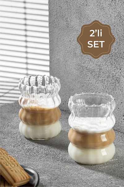 Vienev Set of 2 Mily Coffee and Juice Glasses with 334 Optics
